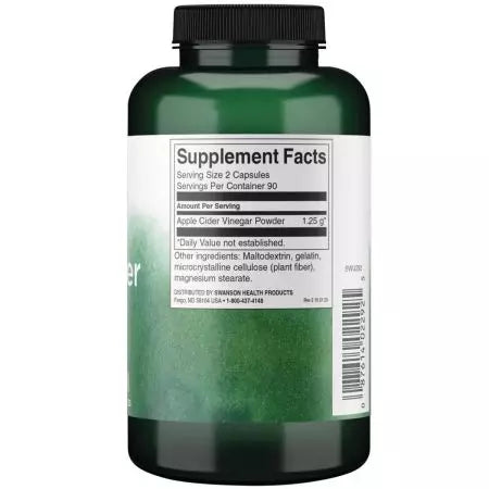 Vinagre de maçã Swanson 625 mg 180 cápsulas