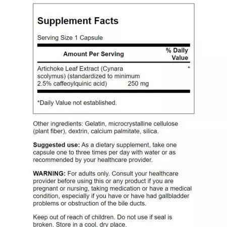 Swanson artisokkauutte 250 mg 60 kapselia