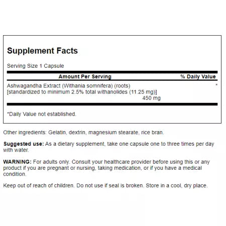 Swanson Ashwagandha Extract 450 mg 60 capsules