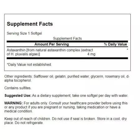 Swanson Astaxanthin 4mg 60 Softgel