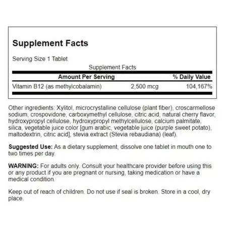 Swanson B12 Methylcobalamin 2500MCG 60 tablet