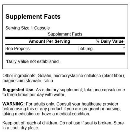 Swanson Bee propolis 550mg 60 capsule