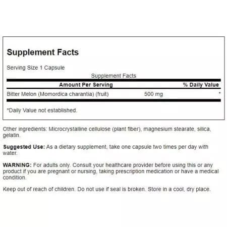 Swanson Bitter Melon 500 mg 60 Capsules