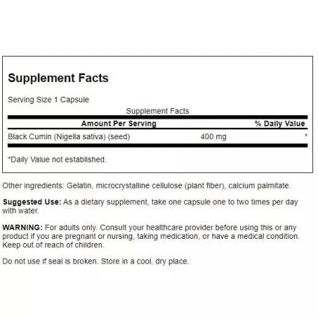 Swanson zwart komijnzaad 400 mg 60 capsules