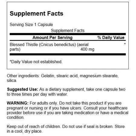 Swanson Blagoslovljen Thistle 400 mg 90 kapsul