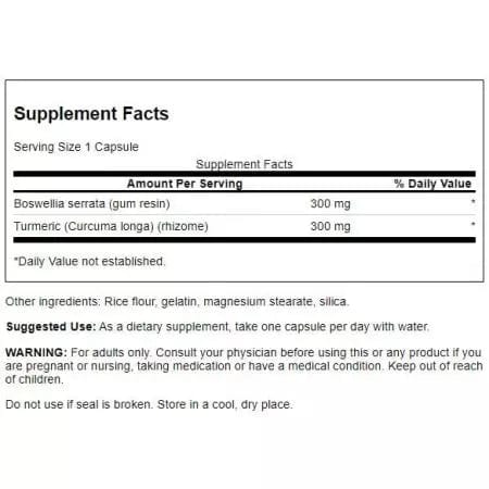 Swanson Boswellia and Curcumin 60 Capsules