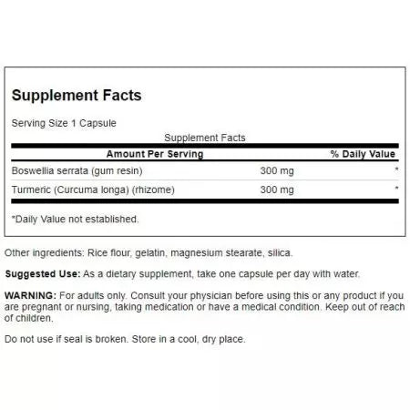 Swanson Boswellia och Curcumin 60 kapslar