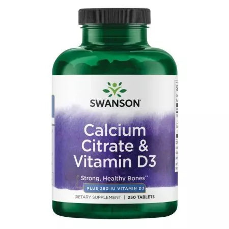 Citrat de calciu Swanson și vitamina D 250 comprimate