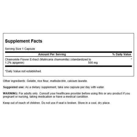 Swanson Chamomile Extract 500 mg 60 cápsulas