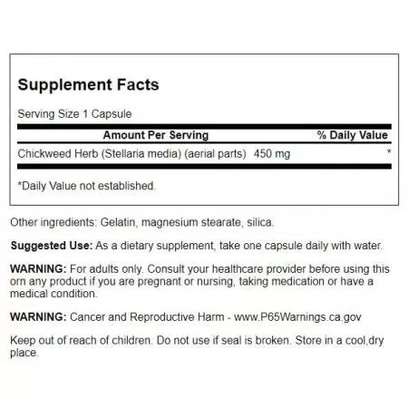 Swanson Chickweed 450mg 180 kapsula