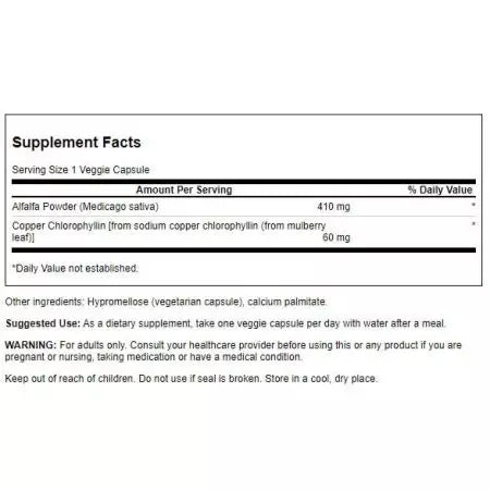 Swanson Chlorophyll as Chlorophyllin 60 mg 300 Veg Capsules