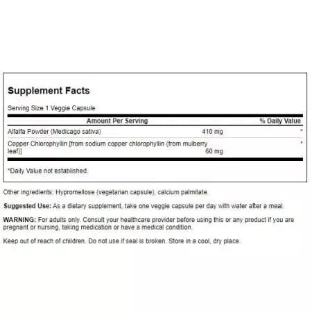 Swanson Chlorophyll as Chlorophyllin 60 mg 300 Veg Capsules