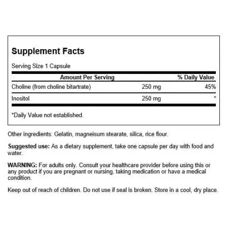 Swanson Choline & Inositol 250 Capsules