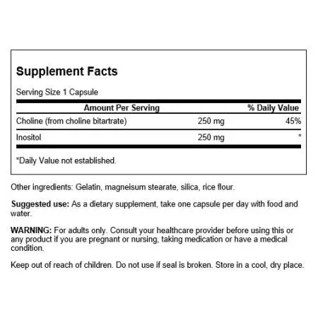 Swanson Choline & Inositol 250 Cápsulas