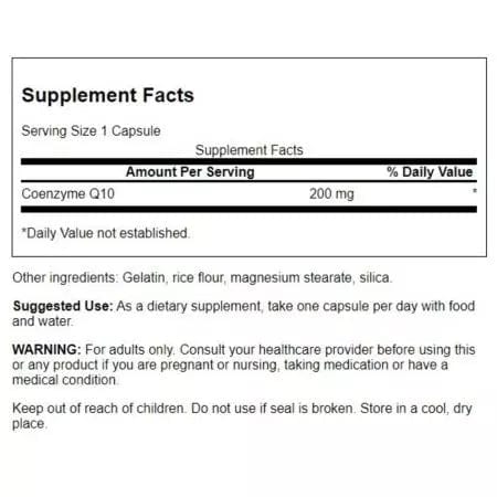 Swanson Coq10 Maximum Strength 200 mg 30 Capsules