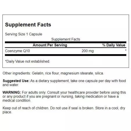 Swanson CoQ10 maksimaalne tugevus 200 mg 90 kapslit