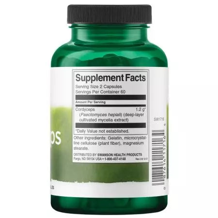 Swanson cordyceps 600 mg 120 cápsulas