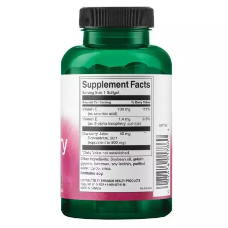 Swanson Cranberry 20: 1 Concentrat 180 Softgels