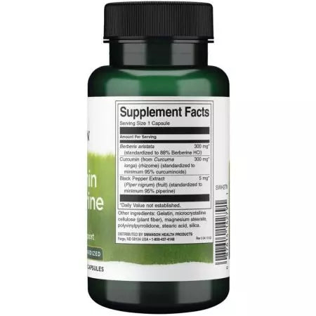 Swanson Curcumin & Berberine με μαύρες πιπέρι 60 κάψουλες