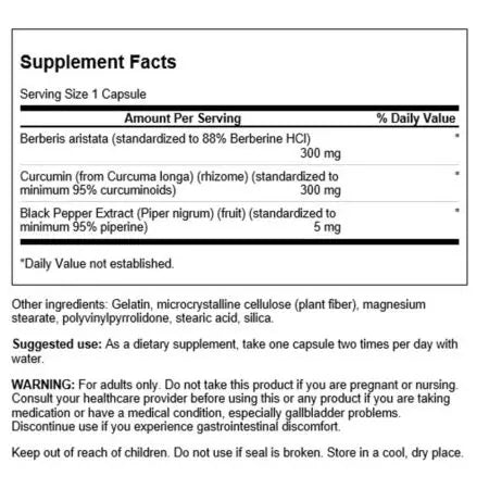 Swanson Curcumin & Berberine με μαύρες πιπέρι 60 κάψουλες