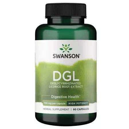 Swanson DGL deglycyrrhizined lukrecja ekstrakt z korzenia lukrecji 700 mg 90 kapsułek