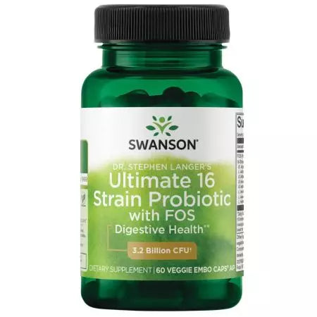 SWANSON Dr. Stephen Langer végső 16 törzsprobiotikuma 3,2 milliárd CFU 60 vegetáriánus DRCapsules