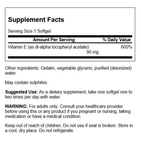 Swanson E200, 200IU 60 SoftGels