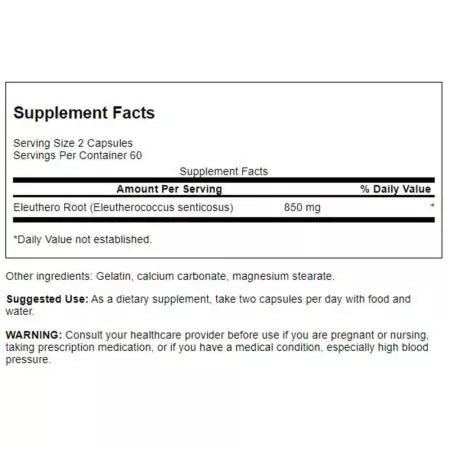 Swanson Eleuthero Root 425mg 120 Capsules