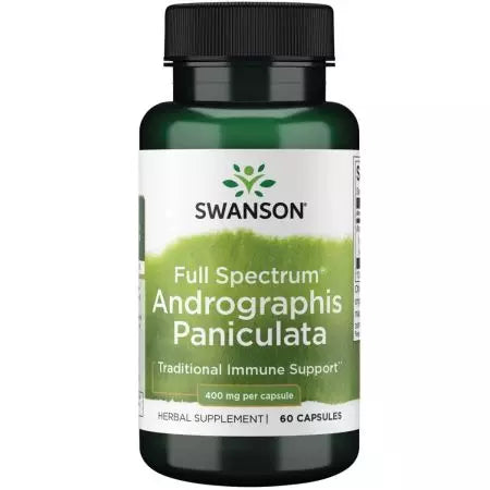 Swanson pilna spektra andrographis paniculata 400 mg 60 kapsulas