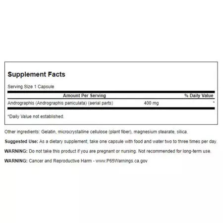 Swanson Full Spectrum Andrographis Paniculata 400 mg 60 Capsules