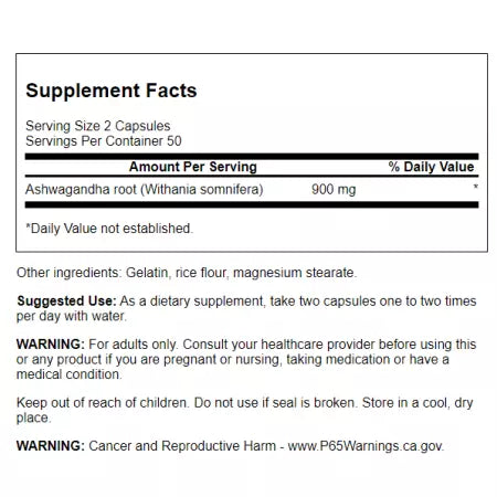 Swanson Full Spectrum Ashwagandha 450 mg 100 kapsułek