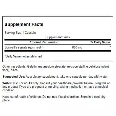 Swanson Full Spectrum Boswellia Double Strength 800 mg 60 Capsules