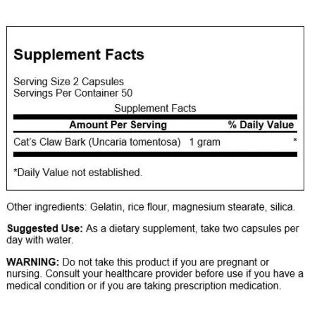 Swanson Full Spectrum Cat Claw 500 mg 100 Kapseln