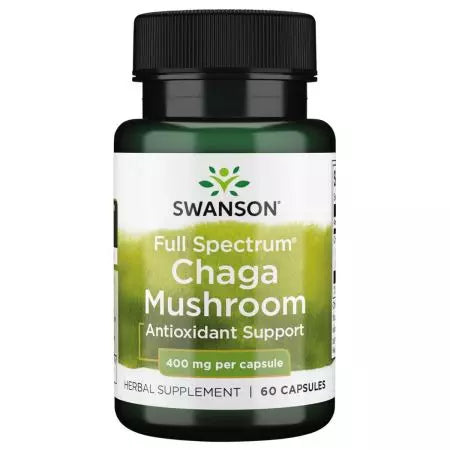 Swanson pełny spektrum chaga grzyb 400 mg 60 kapsułek