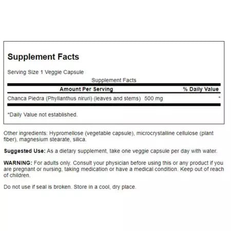 Swanson Full Spectrum Chanca Piedra 500 mg 60 cápsulas vegetarianas