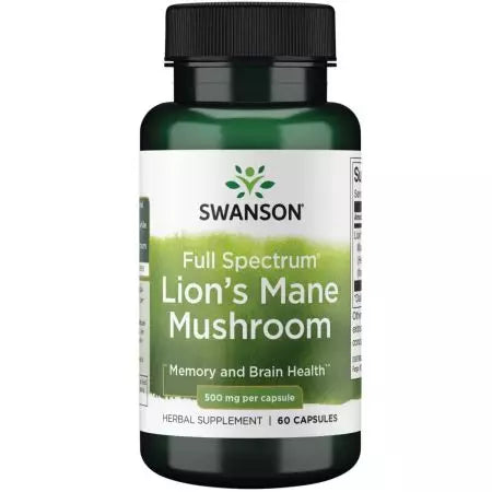 Swanson Full Spectrum Lion's Mane Mushroom 500 mg 60 kapslar