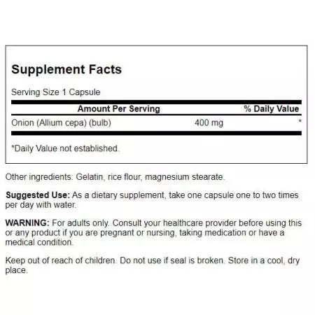 Swanson Spectrum Bec de ceapă 400mg 60 capsule