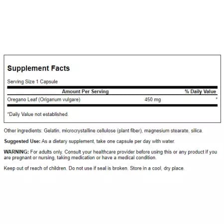 Swanson Full Spectrum Oregano 450 mg 90 Capsules