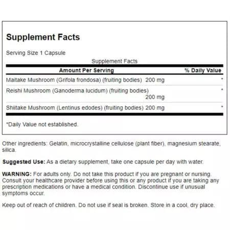 Swanson Full Spectrum Triple Mushroom Complex 60 Capsules