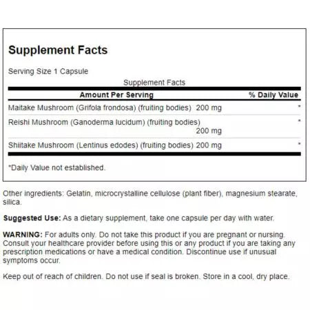 Swanson Full Spectrum Triple Mushroom Complex 60 Capsule