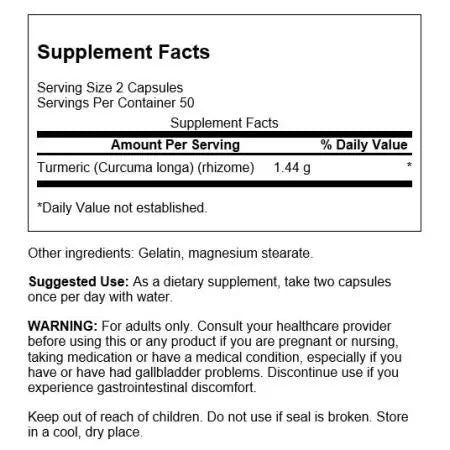 Swanson fuld spektrum gurkemeje 720 mg 100 kapsler