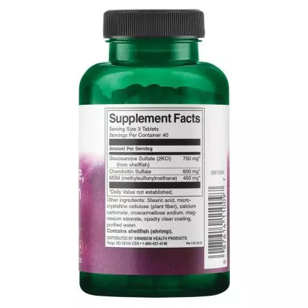 Swanson Glucosamine, Chondroitin și MSM 120 tablete