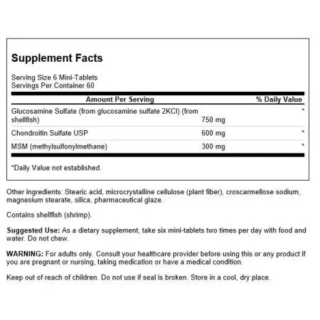 Swanson glucosamina, condroitina e minitablet MSM 360