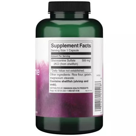 Swanson Glucosamine Sulfate 2KCl 500 mg 250 kapsler