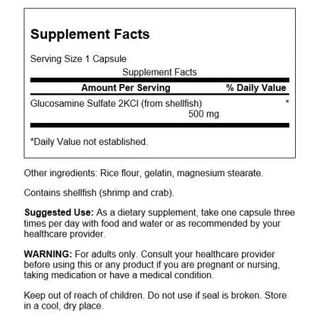 Siarczan glukozaminy Swanson 2KCl 500 mg 250 kapsułek