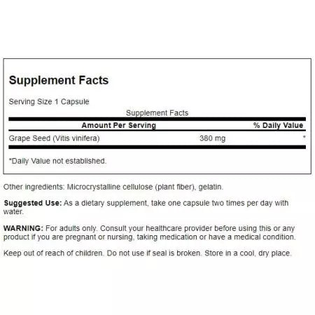 Swanson Uva Seed 380 mg 100 cápsulas