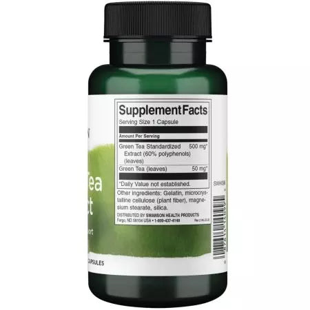 Extracto de té verde Swanson 500 mg 60 cápsulas