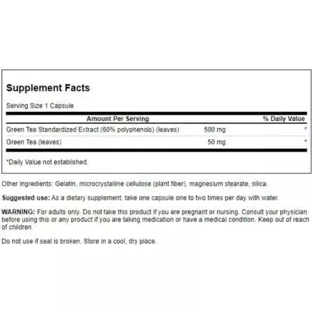 Swanson Green Tea Extract 500 mg 60 Capsules