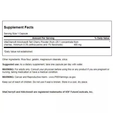 Swanson Hiactives Tart Cherry 465 mg 60 Capsules