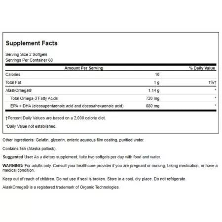 Swanson visoki koncentrat omega3 570mg 120 mini softgels